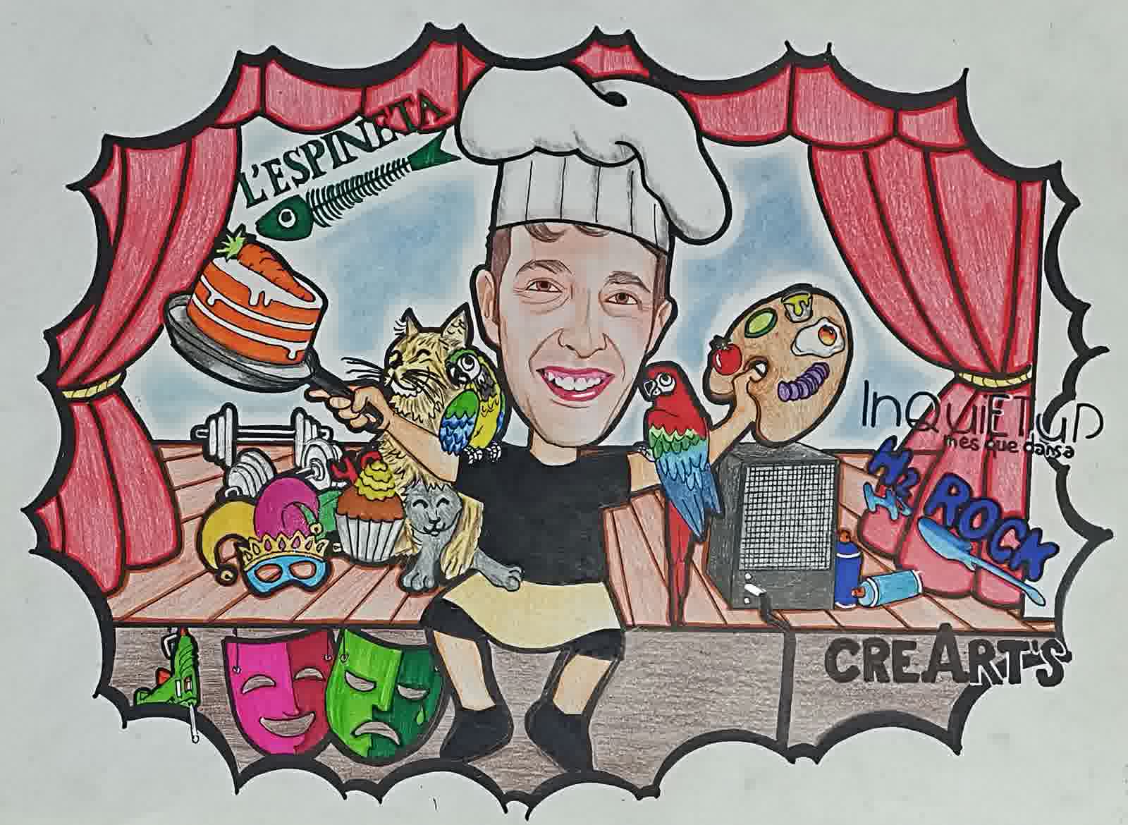 Caricatura d'un cuiner per a restaurant